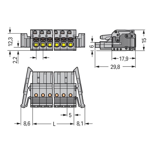 2231-119/037-000 1-conductor female connector; push-button; Push-in CAGE CLAMP® image 5