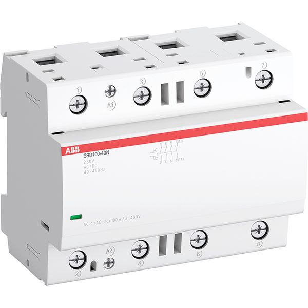ESB100-40N-01 Installation Contactors (NO) 100 A - 4 NO - 0 NC - 24 V - Control Circuit 400 Hz image 1