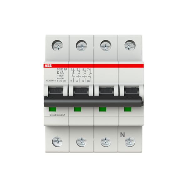 S203-Z4NA Miniature Circuit Breaker - 3+NP - Z - 4 A image 3