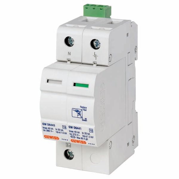 LST - SURGE PROTECTIVE DEVICE - 1P+N 40KA - TYPE 2 - 2 MODULES image 2
