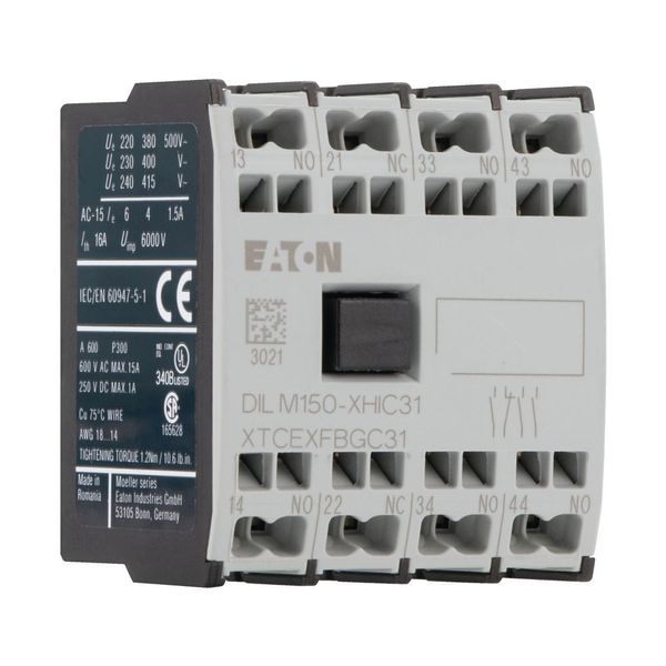 Auxiliary contact module, 4 pole, Ith= 16 A, 3 N/O, 1 NC, Front fixing, Spring-loaded terminals, DILMC40 - DILMC150 image 9
