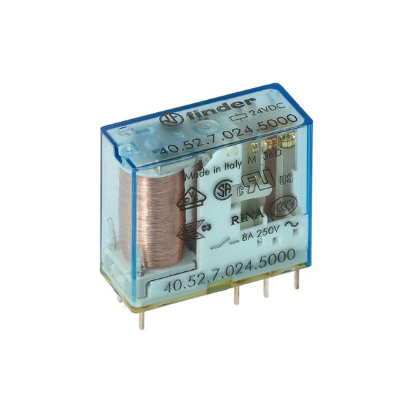 PCB/Plug-in Rel. 5mm.pinning 2CO 8A/18VDC/SEN/Agni+Au (40.52.7.018.5000) image 5