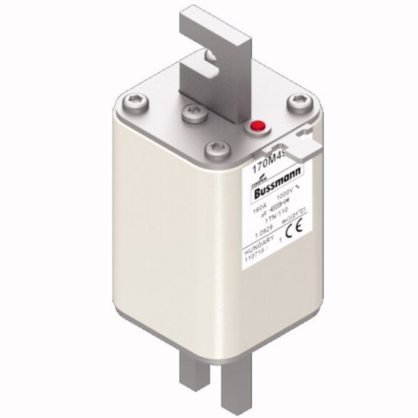 Fuse-link, high speed, 200 A, AC 1000 V, DIN 1, 51 x 69 x 138 mm, aR, DIN, IEC, type T indicator image 1