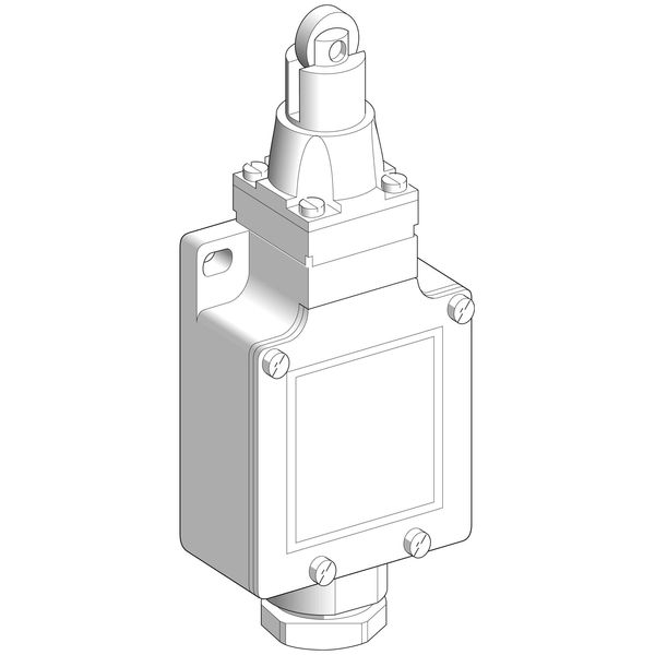 Limit switch, Limit switches XC Standard, XCKL, steel roller plunger, 1NC+1 NO, snap action, Cable gland image 1