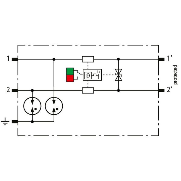 Protection module for 1 pair BLITZDUCTORconnect w. fault indication image 3