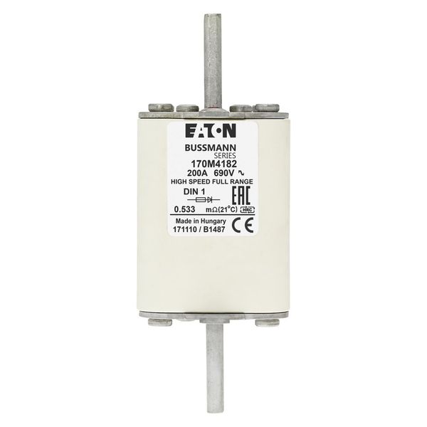 Fuse-link, high speed, 200 A, AC 690 V, DIN 1, 52 x 66 x 135 mm, gR, DIN, IEC, single indicator image 14