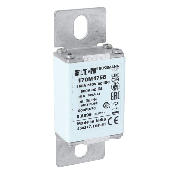 Fuse-link, high speed, 160 A, DC 750 V, size 000, 24 x 36 x 96 mm, aR, IEC, UL image 14