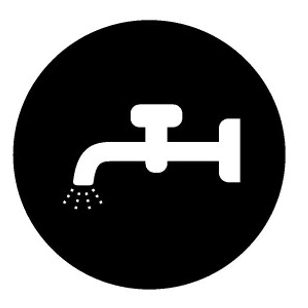 Button plate, flat black, liquid symbol image 1