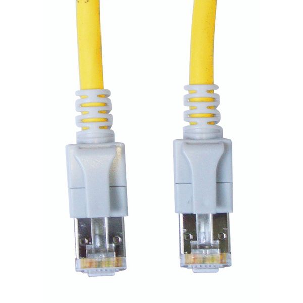 LED Patchcord RJ45 shielded, Cat.6a 10GB, LS0H,yellow, 5.0m image 1