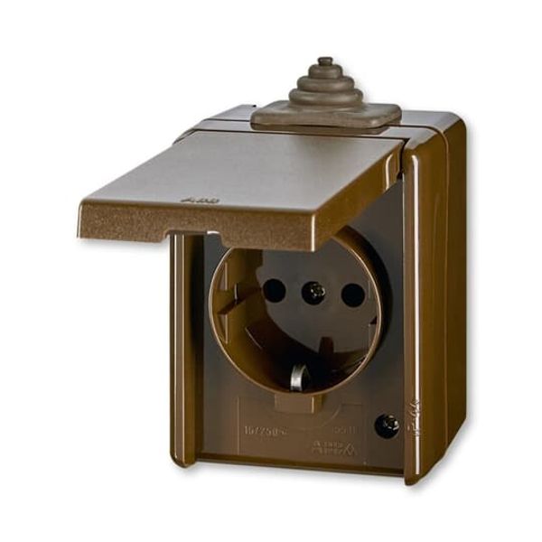 5518-3929 H Socket outlet with earthing contacts, with hinged lid ; 5518-3929 H image 2