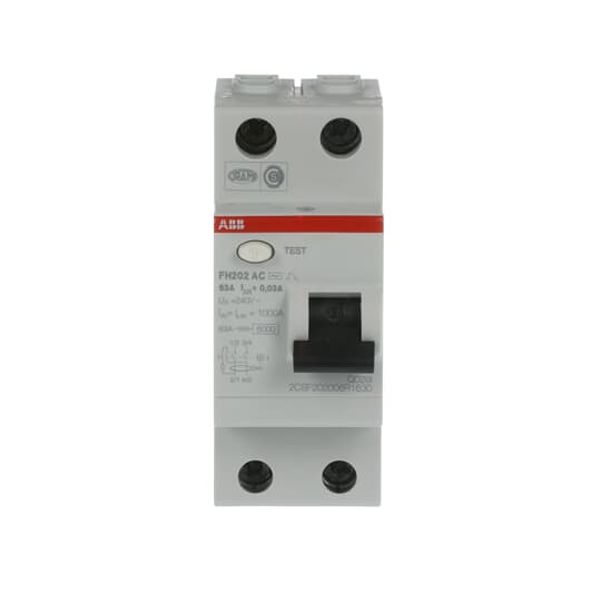 FH202 AC-63/0.03 Residual Current Circuit Breaker 2P AC type 30 mA image 1