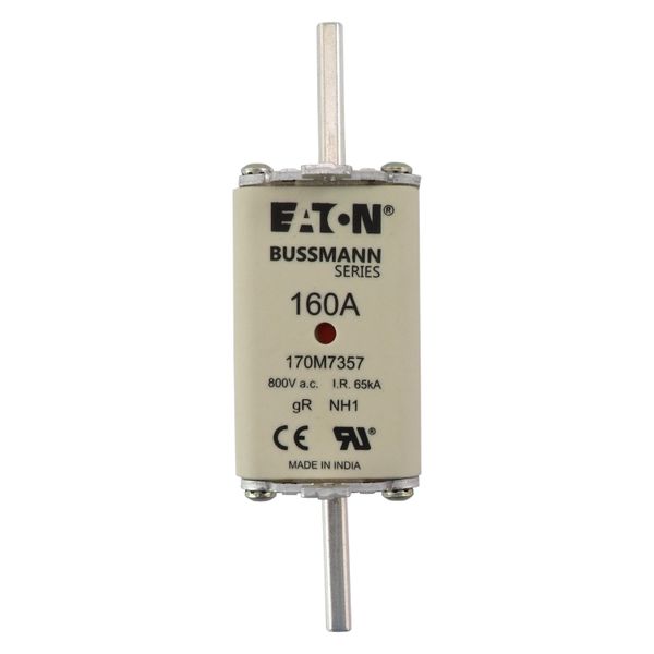 Fuse-link, high speed, 160 A, AC 800 V, NH1, gR, UL, IEC, dual indicator image 4