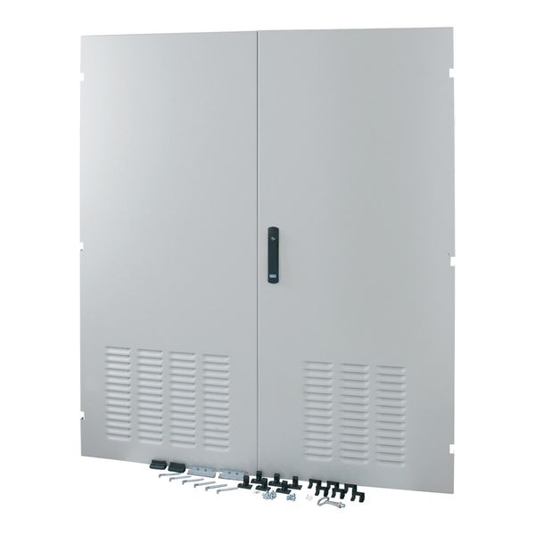 Section door, ventilated IP42, two wings, HxW = 1400 x 1000mm, grey image 2