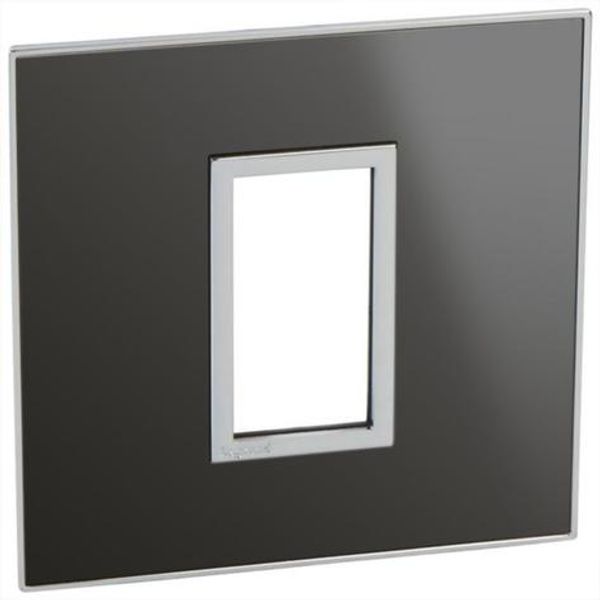 French and German standard plate square version 1 module - reflective black image 1