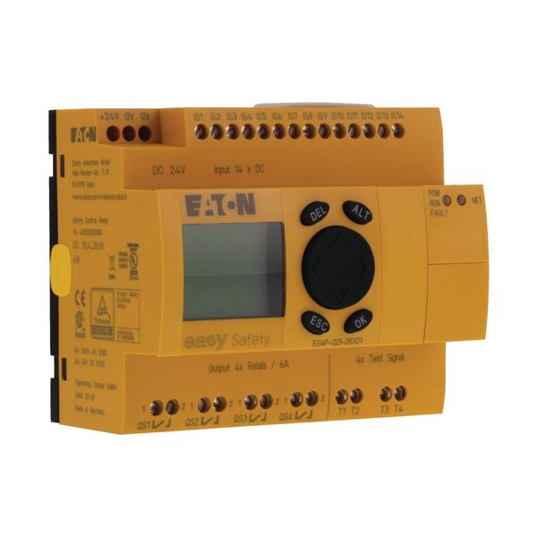 Safety relay, 24 V DC, 14DI, 4DO relays, display, easyNet image 10