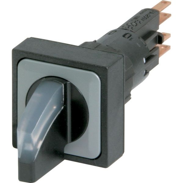Illuminated selector switch actuator, maintained/momentary, 45° 45°, 25 × 25 mm, 3 positions, With thumb-grip, White, with VS anti-rotation tab, with image 3