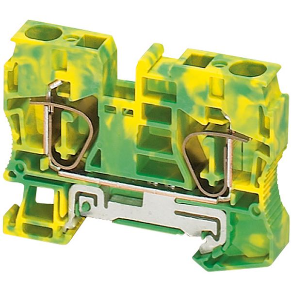 SPRING TERMINAL, PROTECTIVE EARTH, 2 POINTS, 10MM², GREEN-YELLOW image 1
