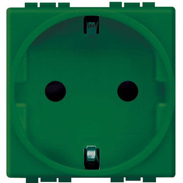 Schuko socket 2P+E green image 1