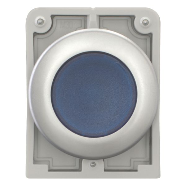 Illuminated pushbutton actuator, RMQ-Titan, Flat, maintained, Blue, Blank, Metal bezel image 4