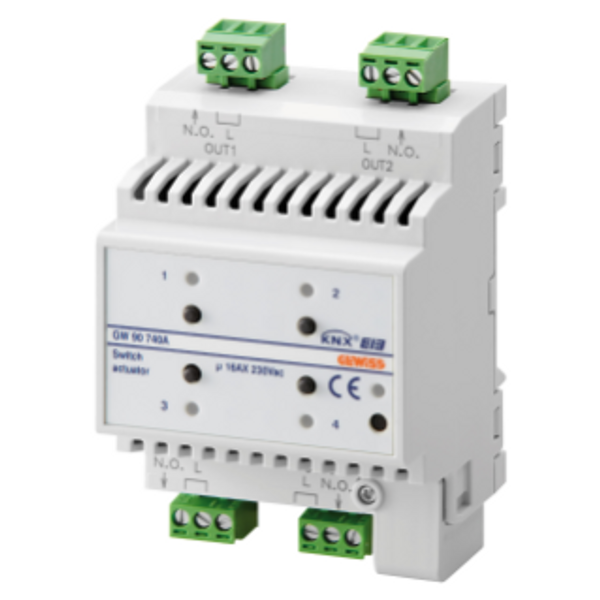 SWITCH ACTUATOR - 4 CHANNELS - 16AX - KNX - IP20 - 4 MODULES - DIN RAIL MOUNTING image 1