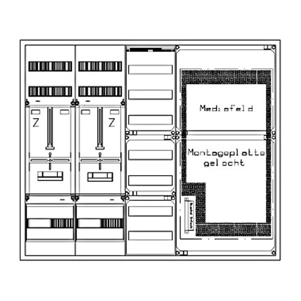 Z„hlerverteiler 2xZF, H=1100 B=1300 T=210mm, 1xVF, 2xMF image 1