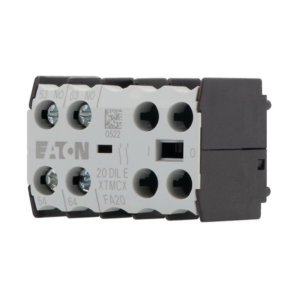 Auxiliary contact module, 2 pole, 2 N/O, Front fixing, Screw terminals, DILE(E)M, DILER image 9