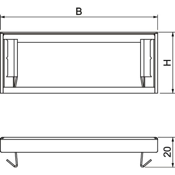 PLM EP 0410 FS End piece with fire protection mesh 105x20x41 image 2