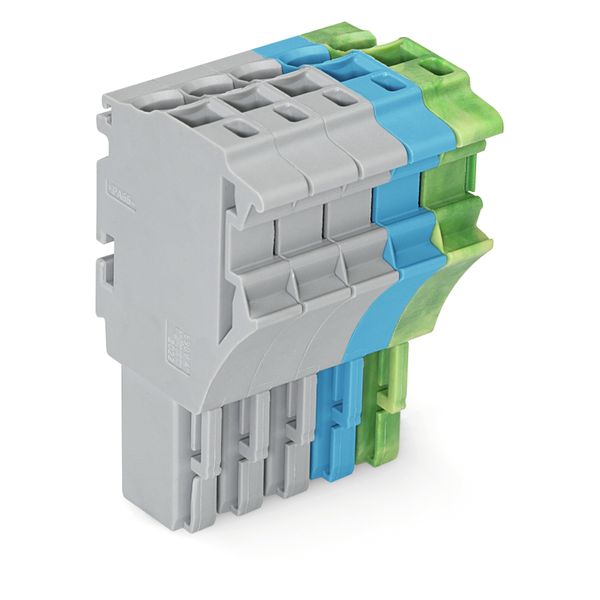 1-conductor female connector Push-in CAGE CLAMP® 4 mm² gray/blue/green image 1