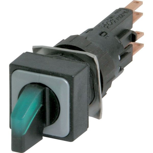 Illuminated selector switch actuator, maintained, 45° 45°, 18 × 18 mm, 3 positions, With thumb-grip, green, with VS anti-rotation tab, without light e image 4