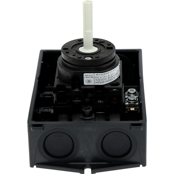 Main switch, T0, 20 A, surface mounting, 2 contact unit(s), 3 pole, STOP function, With black rotary handle and locking ring, Lockable in the 0 (Off) image 13
