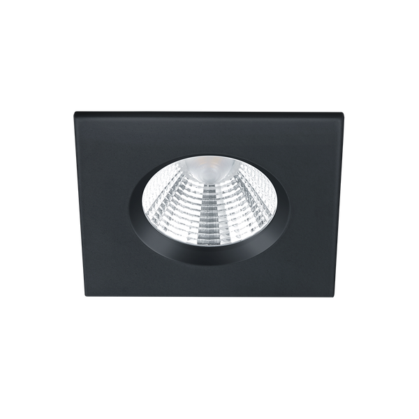 Zagros LED recessed spotlight IP65 matt black square image 1