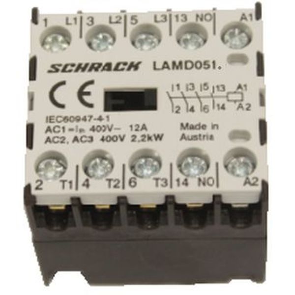 Micro Contactor 3NO+1NO, 2,2kW, 5A, 24VDC image 1