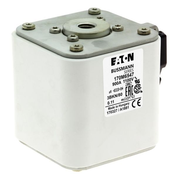 Fuse-link, high speed, 900 A, AC 1100 V, size 3, 76 x 92 x 83 mm, aR, IEC, UL, single indicator image 5