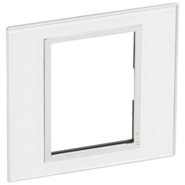 Plate Arteor - British std - square - 3 modules 1-gang - mirror white image 1