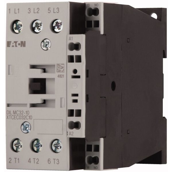 Contactor, 3 pole, 380 V 400 V 15 kW, 1 N/O, RDC 24: 24 - 27 V DC, DC operation, Spring-loaded terminals image 3