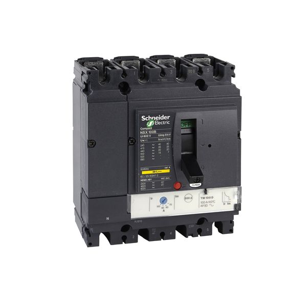 circuit breaker ComPact NSX100H, 70 kA at 415 VAC, TMD trip unit 80 A, 4 poles 4d image 3