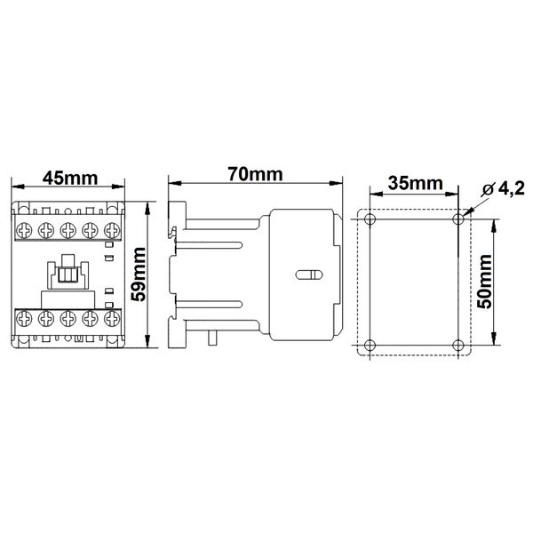 Contactor 3-pole, CUBICO Mini, 2,2kW, 6A, 1NO, 24VDC image 4