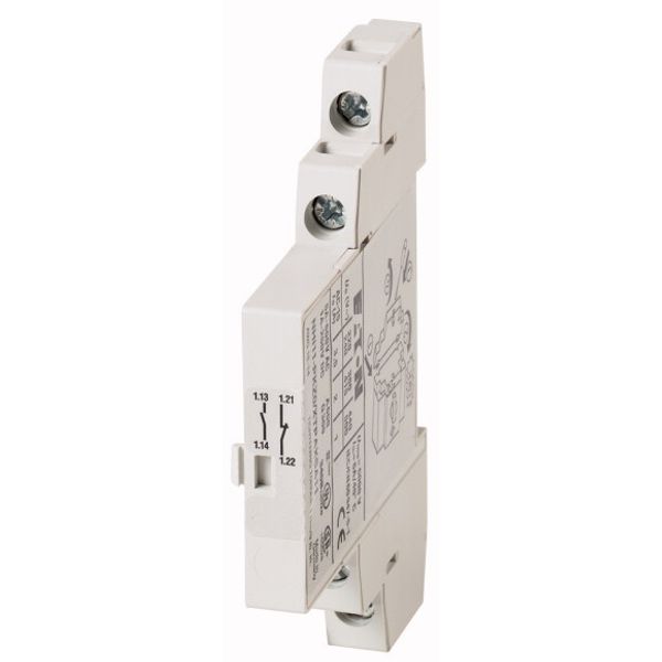 Standard auxiliary contact, 1 N/O, 1 NC, Can be retrofitted on the right side of motor-protective circuit-breakers, Screw terminals image 1