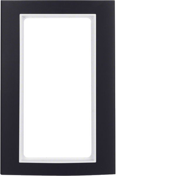 Frame l. cut-out, B.3, al. black/p. white matt, al. anodised image 1