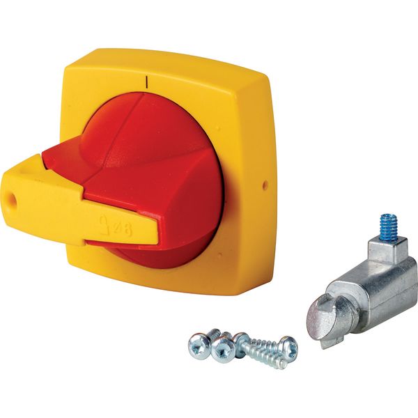 Rotary handle, 6mm, door installation, red/yellow, padlock image 3