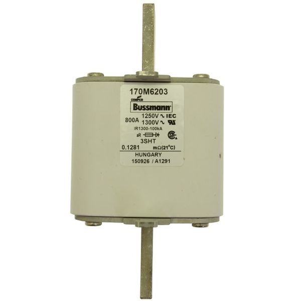 Fuse-link, high speed, 800 A, AC 1250 V, size 3, 76 x 76 x 150 mm, aR, IEC, single indicator image 3