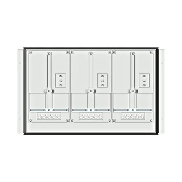 Meter box insert 1-row, 3 meter boards / 9 Modul heights image 1