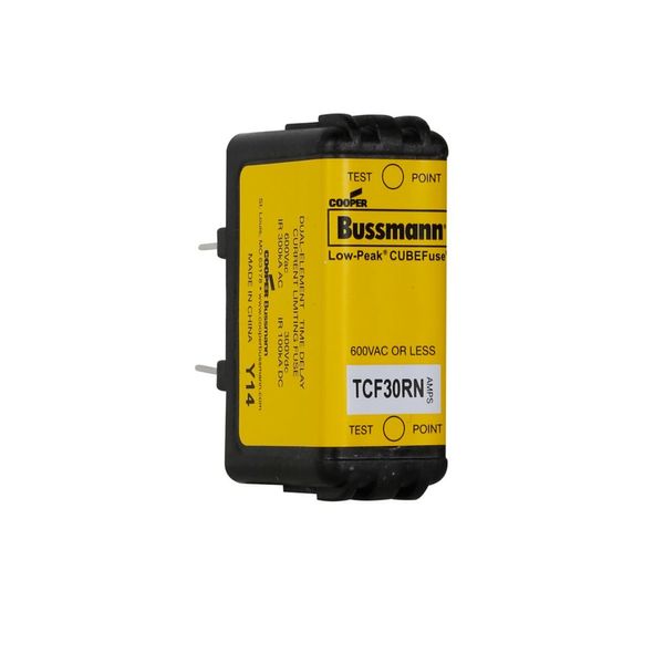 Eaton Bussmann series TCF fuse, Finger safe, 600 Vac/300 Vdc, 30A, 300 kAIC at 600 Vac, 100 kAIC at 300 Vdc, Non-Indicating, Time delay, inrush current withstand, Class CF, CUBEFuse, Glass filled PES image 4