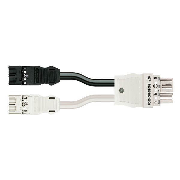 pre-assembled Y-cable;Eca;2 x plug/socket;black/white image 1