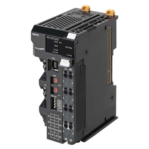 NX-series EtherCAT Coupler, 2 ports, 250 µs cycle time, 63 I/O units, image 1