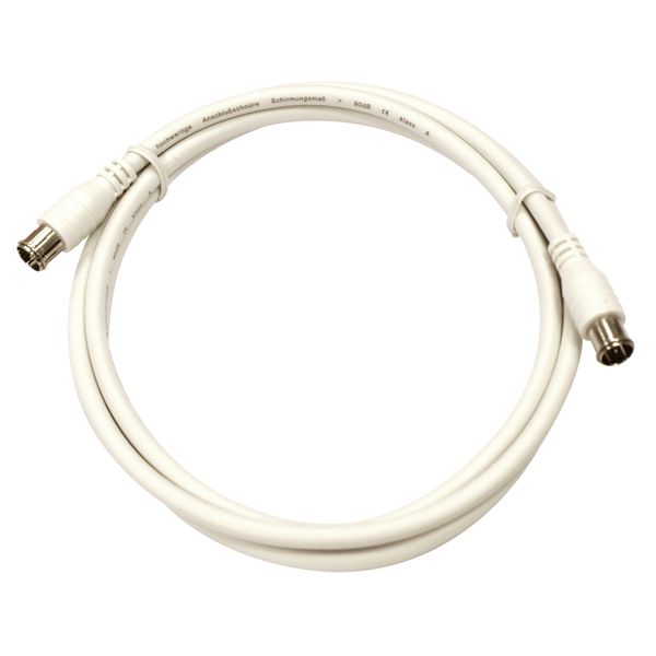 S4H Coax Patchcord, 2xF-Quick straight, >90dB,ClassA,wh,1.0m image 1