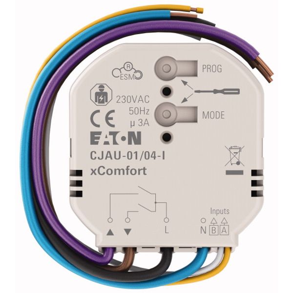 Shutter actuator flush-box mount with local input image 1