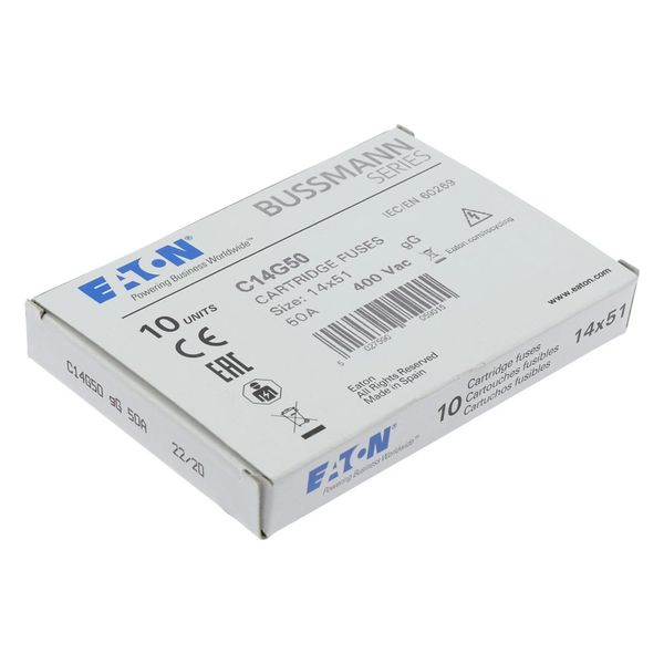Fuse-link, LV, 50 A, AC 400 V, 14 x 51 mm, gL/gG, IEC image 12