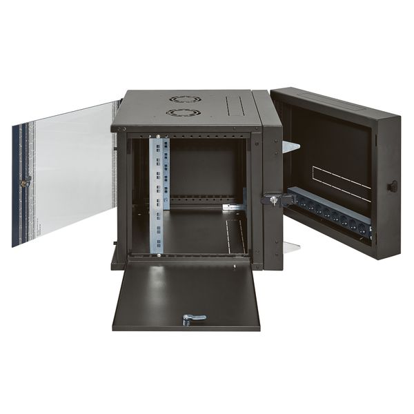 Wallmount pivoting cabinet Linkeo 19 inches 9U 600mm width 610mm depth image 3