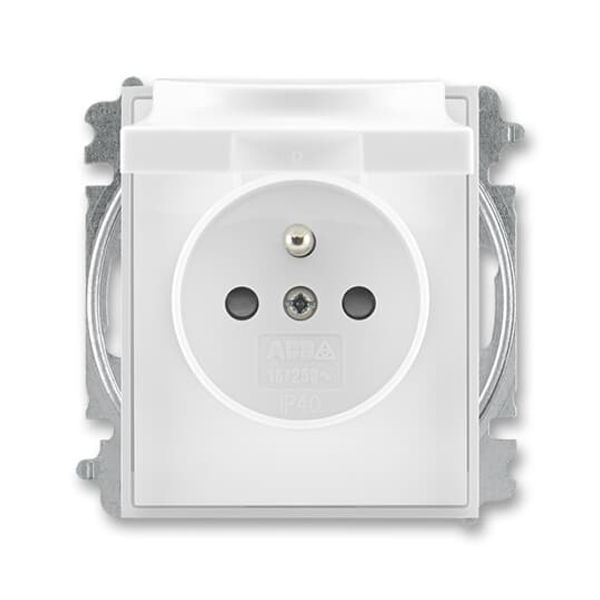 5519E-A02397 01 Socket outlet with earthing pin, shuttered, with hinged lid image 1